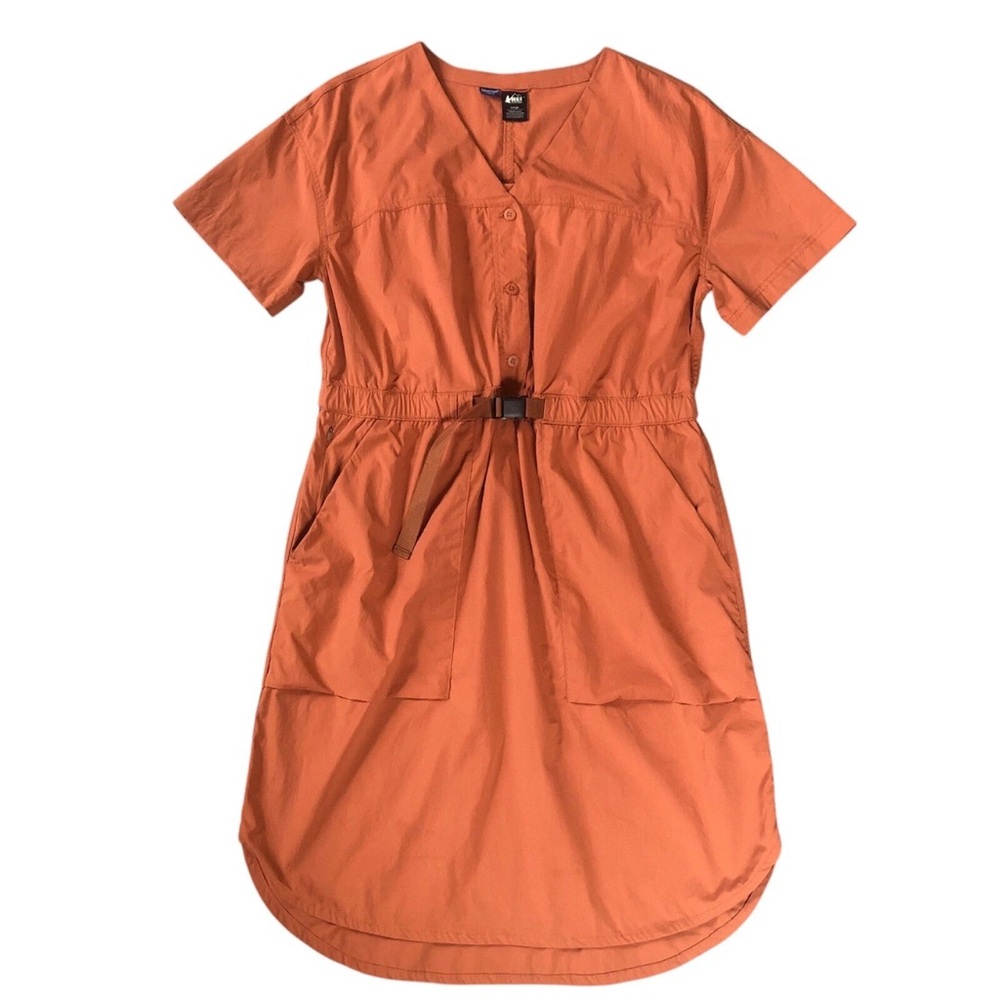 REI Utility Athletic‎ Hiking Sporty UPF 50 Water Repellent Dress Rust Sahara